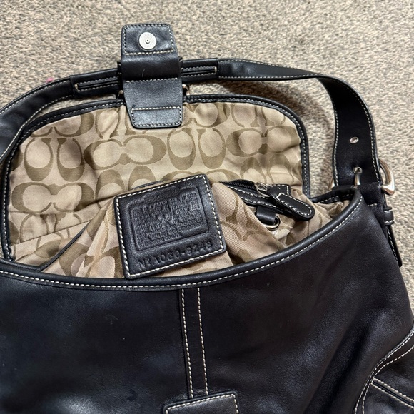 Vintage Coach Y2K Black Leather Soho Mini Baguette Timeless Flap Bag - Picture 5 of 9